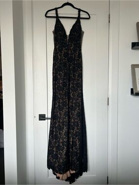 Black Maxi Open Back Prom Dress